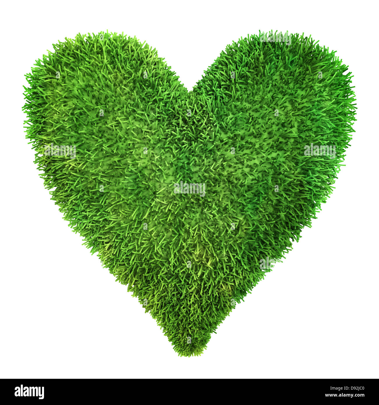 Heart made of grass Stock Photo
