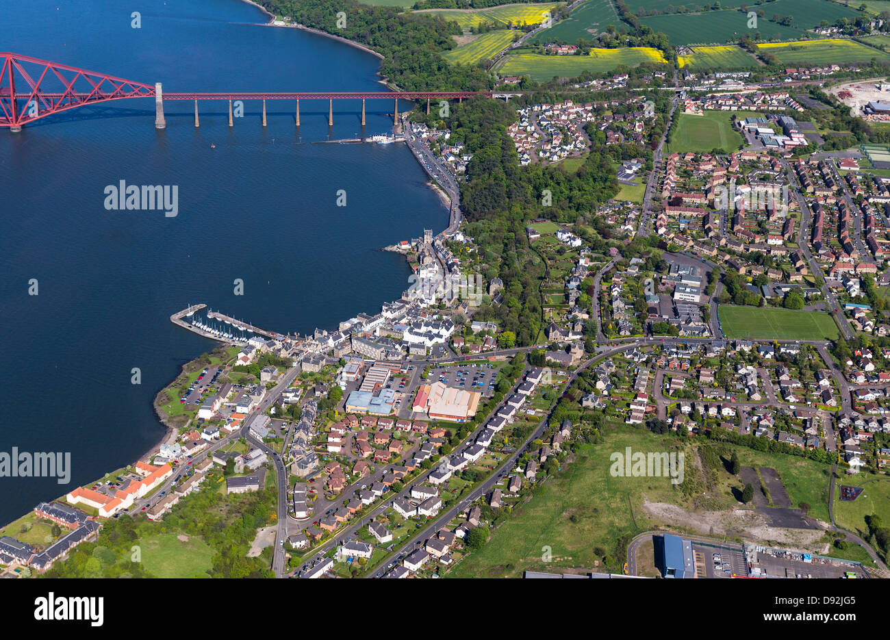 Aerial view of South Queensferry, Scotland Stock Photo