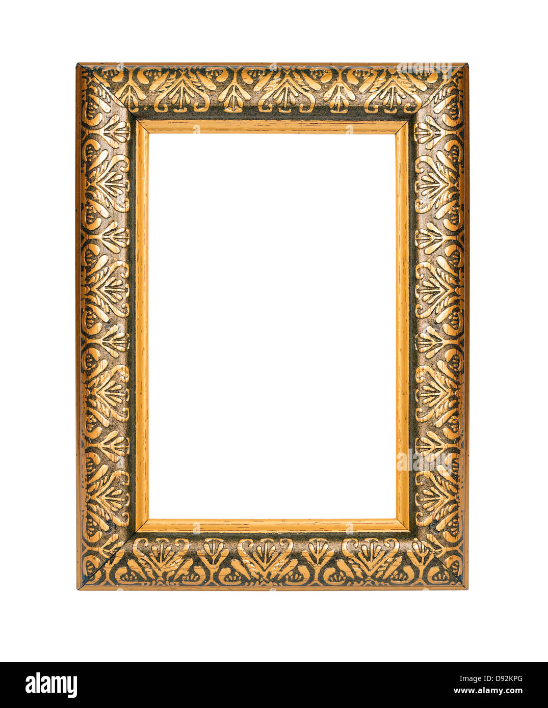 Gold frame isolated on white background with clipping path Stock Photo