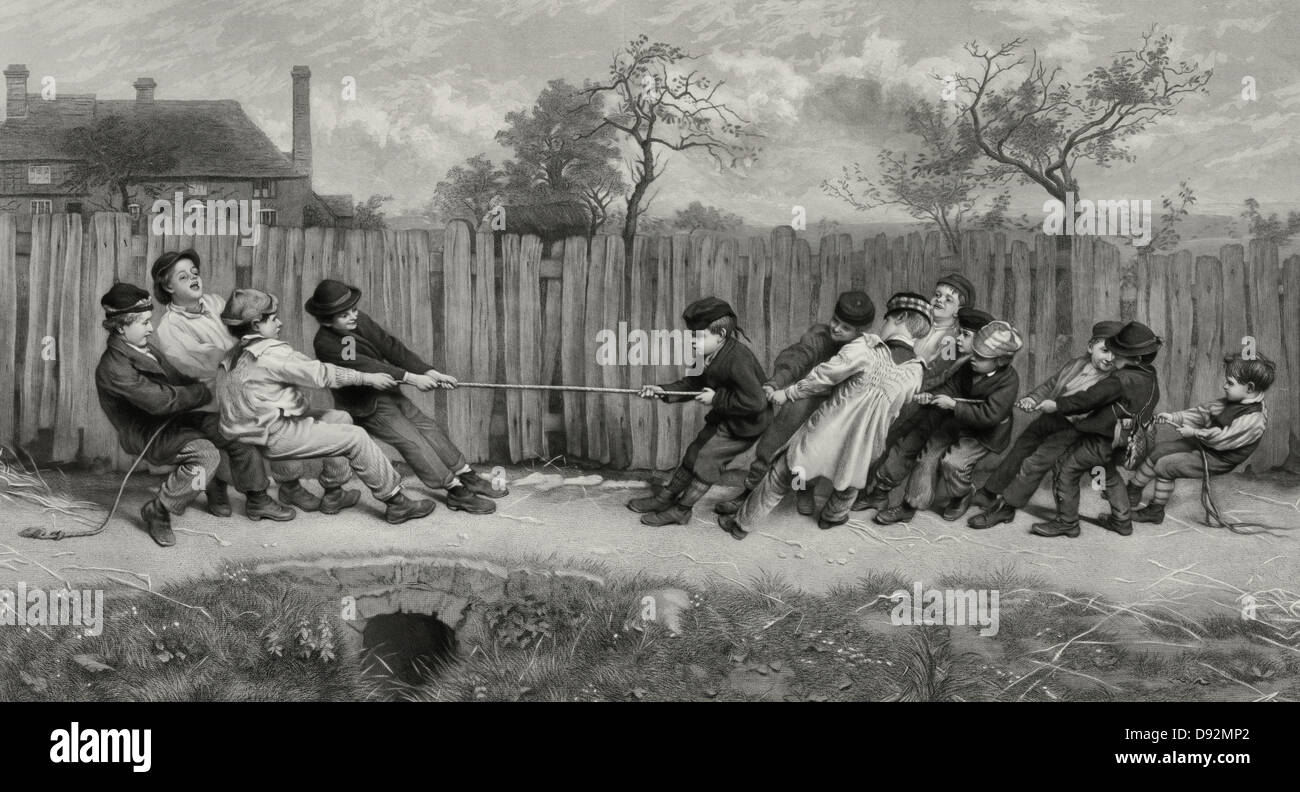 Tug of War, 1879 Stock Photo