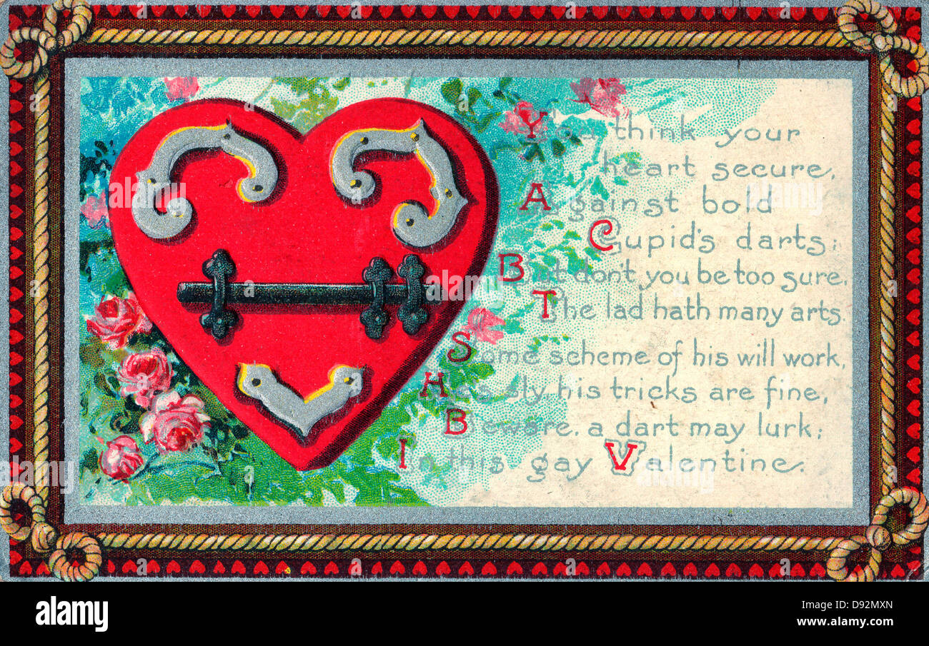 Vintage Valentine's Day Card Stock Photo