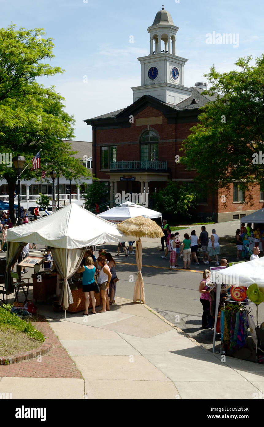 Craft people vendor tents at Canal Days Fair in Fairport, New York US
