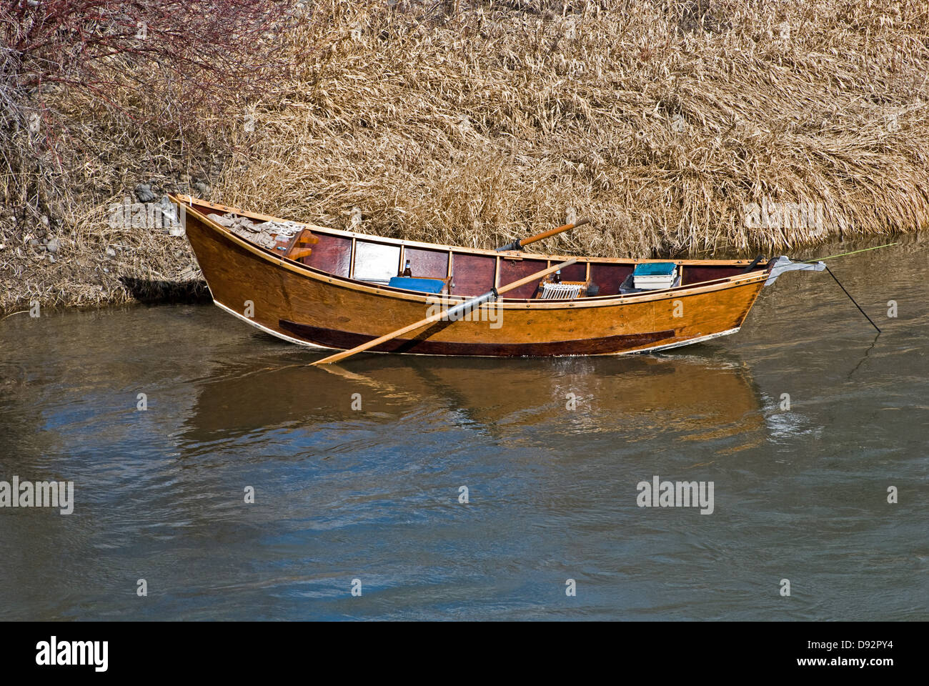 Fly Fishing Drift Boat Stock Photo Alamy