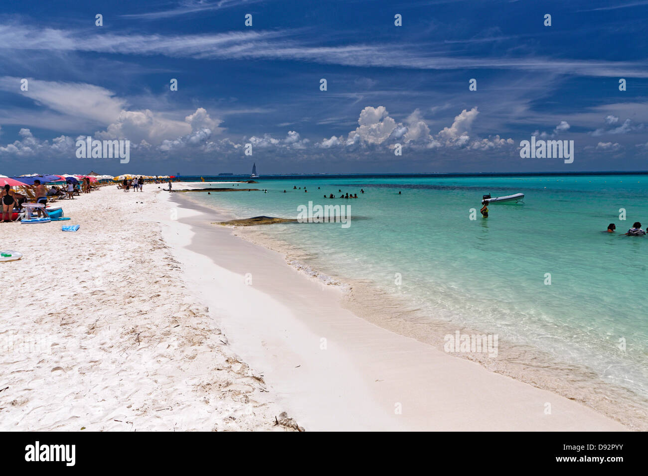 Beach Scenic at Playa Norte, Isla Mujeres, Mexico Stock Photo