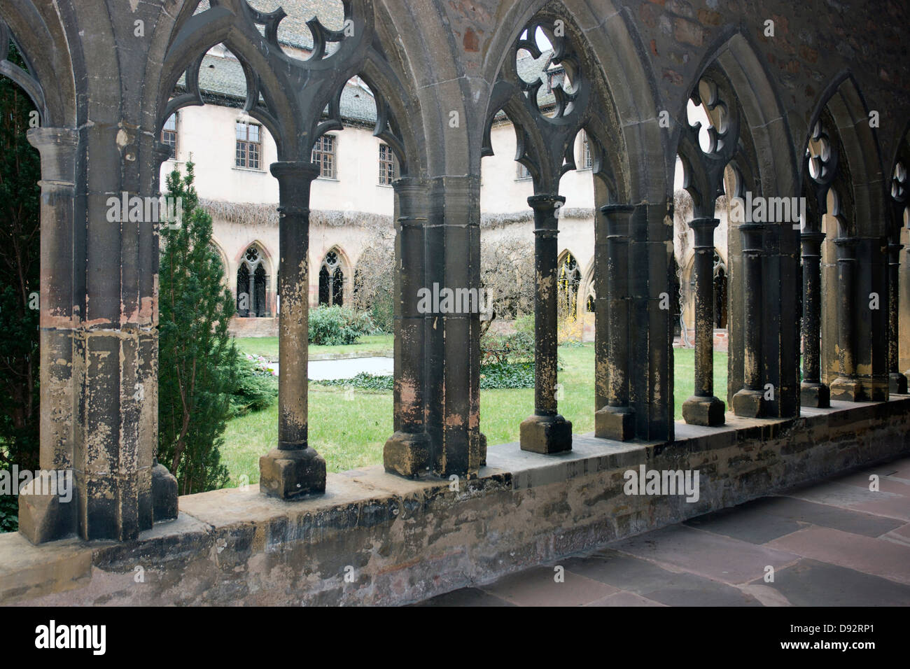 detail of a cloister with cross-coat in Colmar (Alsace/France) Stock Photo