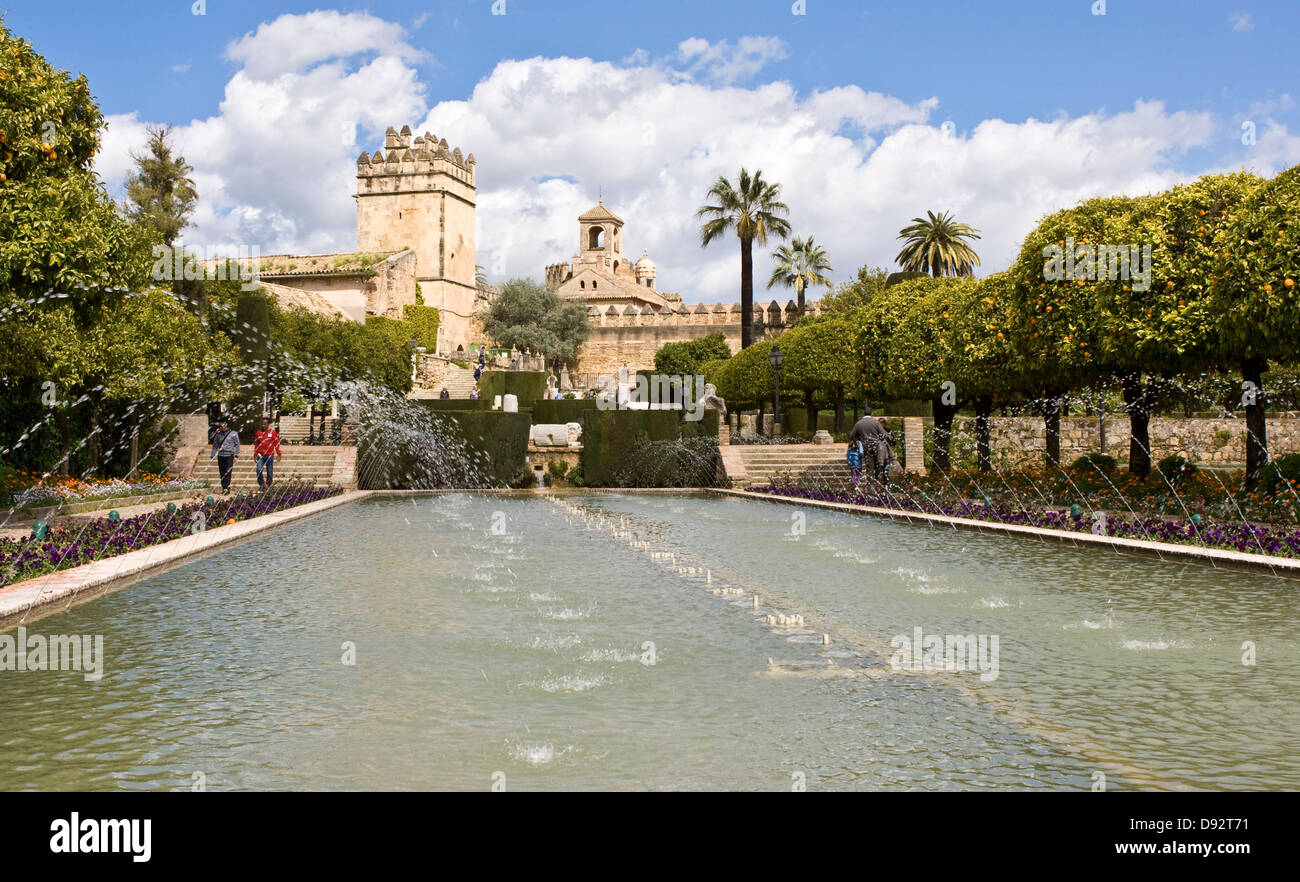 Gardens of Alcazar de los Reyes Cristianos (Fortress of Christin kings) Cordoba Andalusia Andalucia Spain Europe Stock Photo