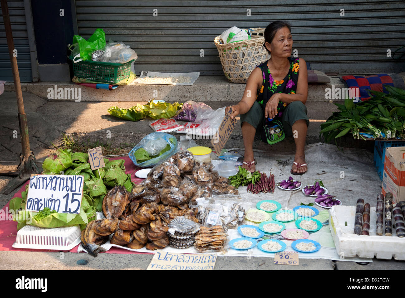 Vendor at market in Chiang Mai, Thailand Stock Photo - Alamy