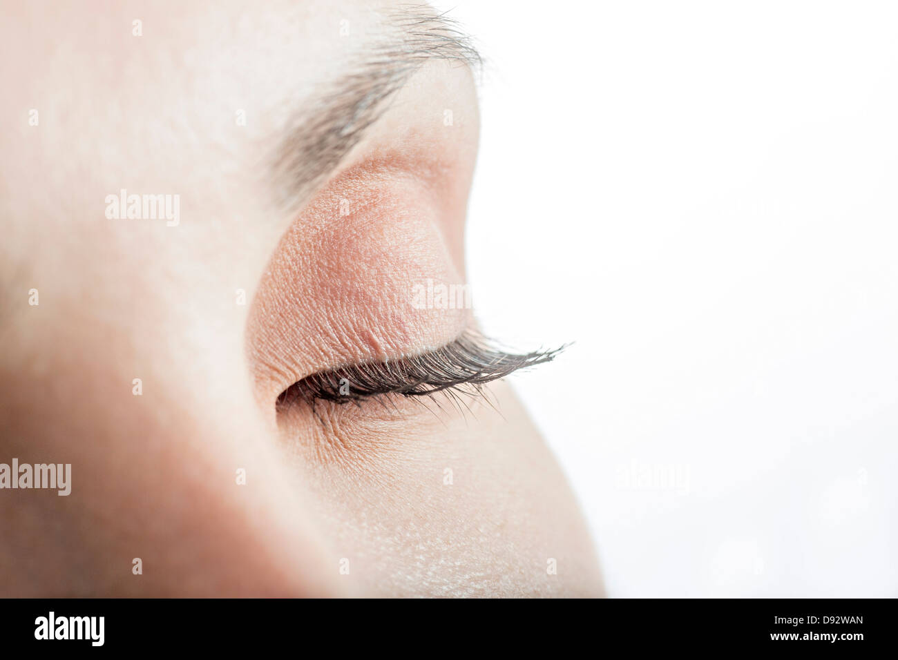 Close up of woman's closed eye Stock Photo