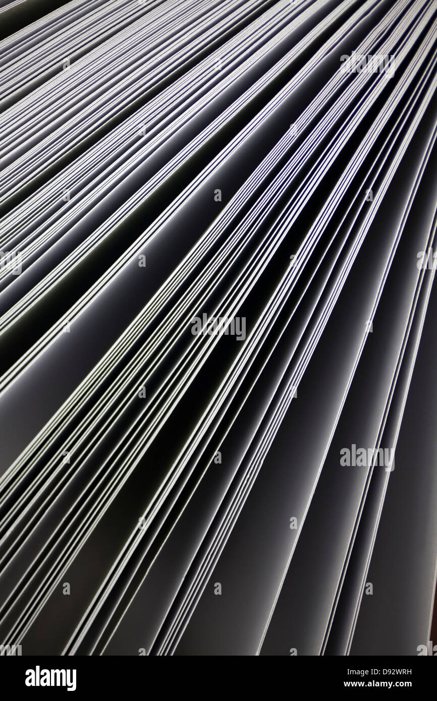 Blank pages of a diary fanned out, full frame close-up Stock Photo