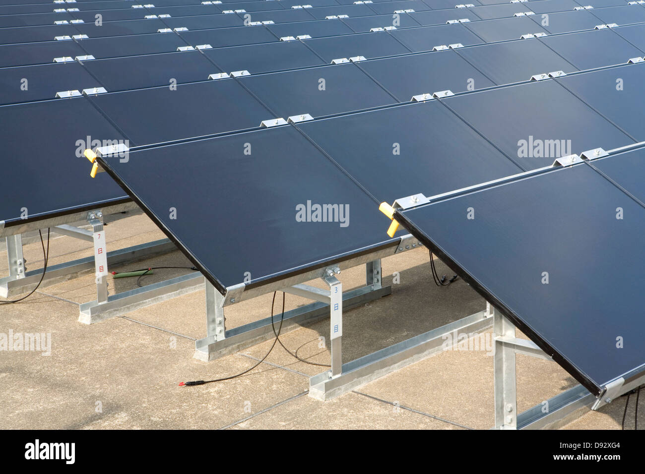 Thin film solar modules Stock Photo