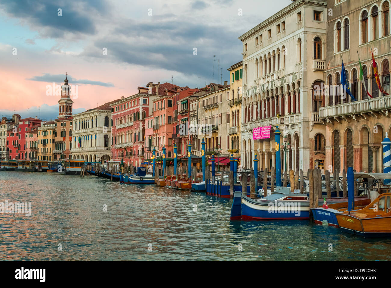 Colorful ancient buildings on Grand Canal in Venice Stock Photo - Alamy