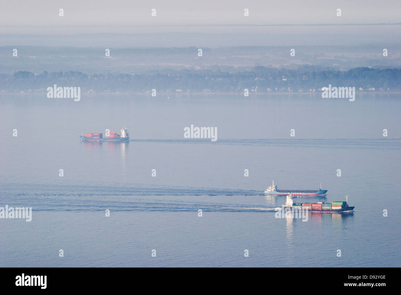 Cargo vessels on the sea, Sweden. Stock Photo