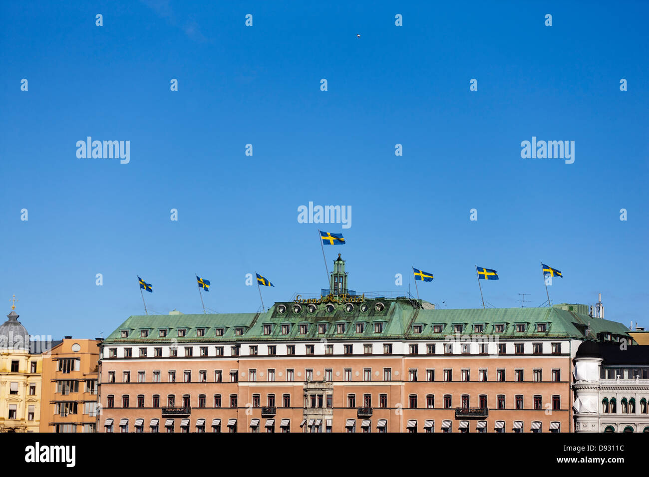 View of Grand Hotel in Stockholm Stock Photo