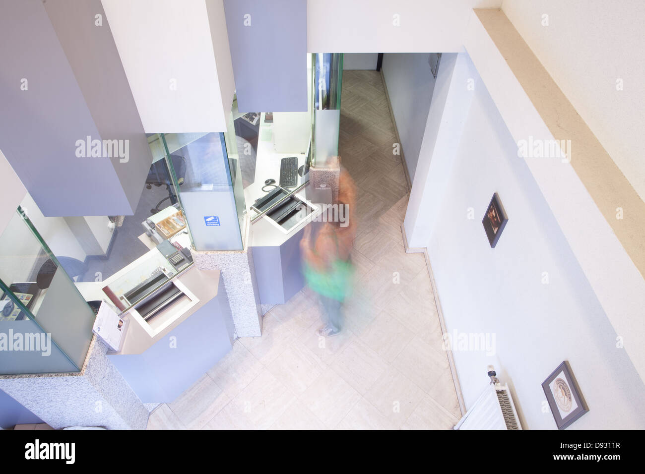 inside of a bank or exchange office Stock Photo