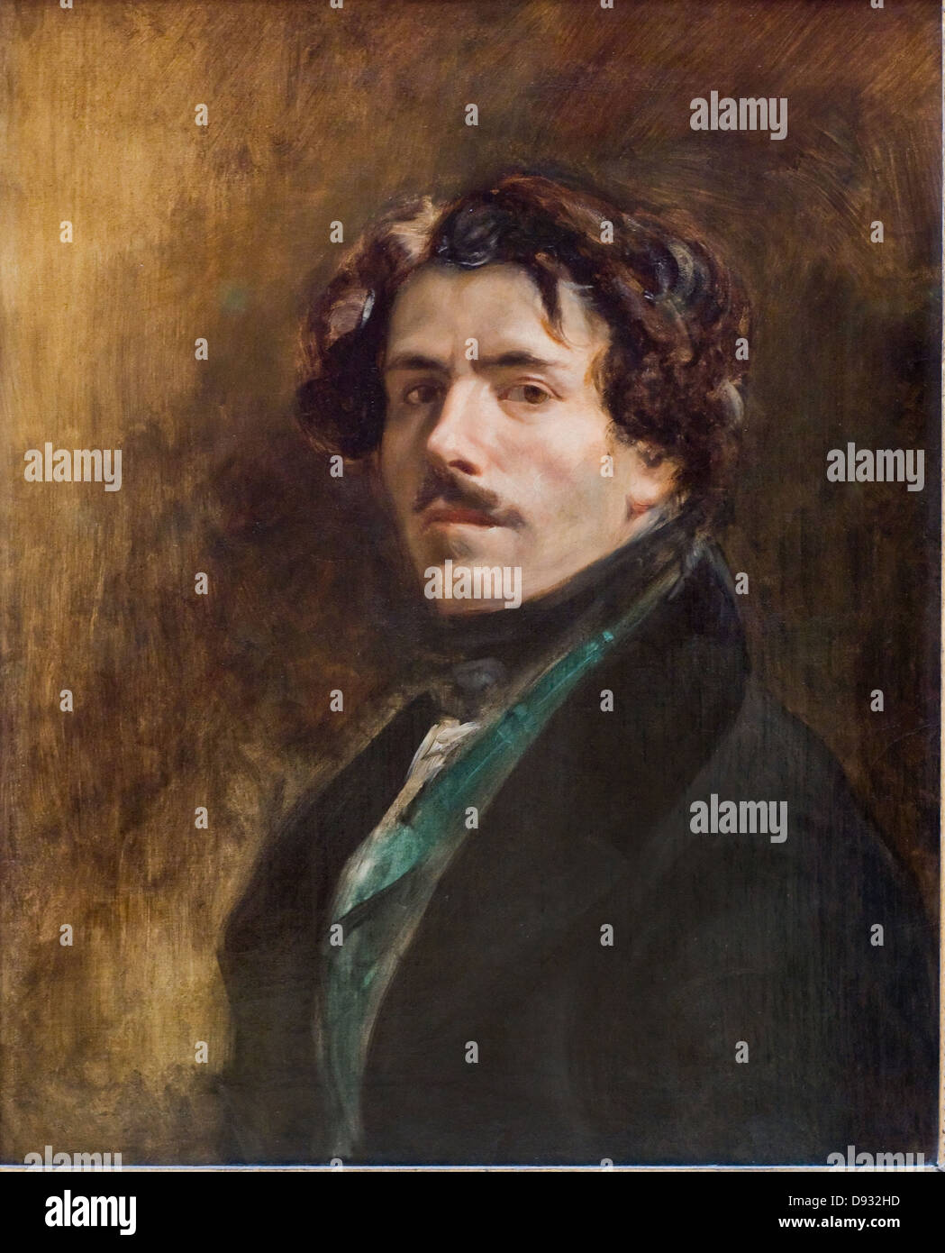 Eugene Delacroix Autoportrait - self portrait 1837 XIX th century French school Louvre Museum - Paris Stock Photo