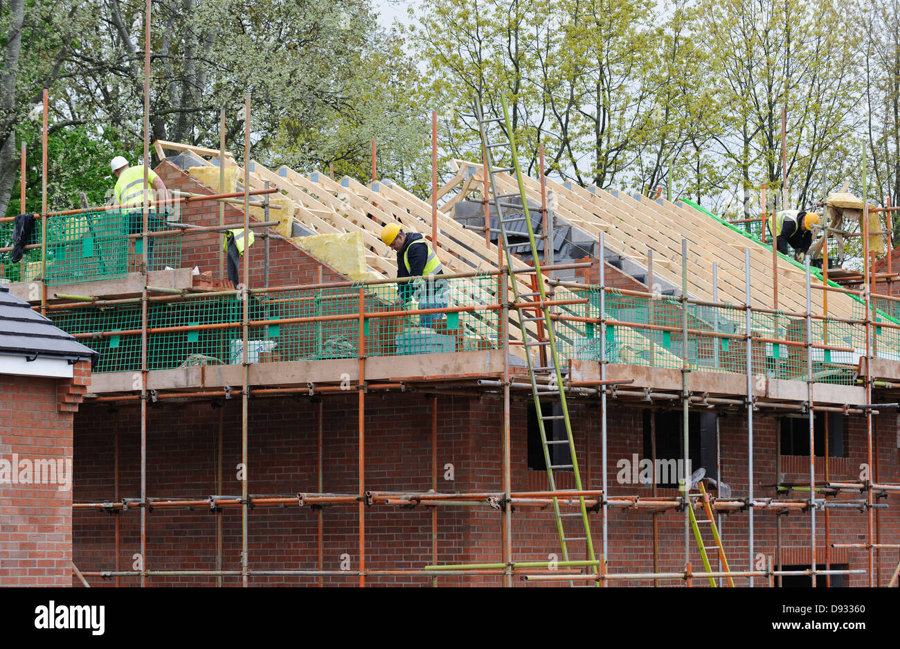 A construction site building new homes on a housing development in the Midlands Stock Photo