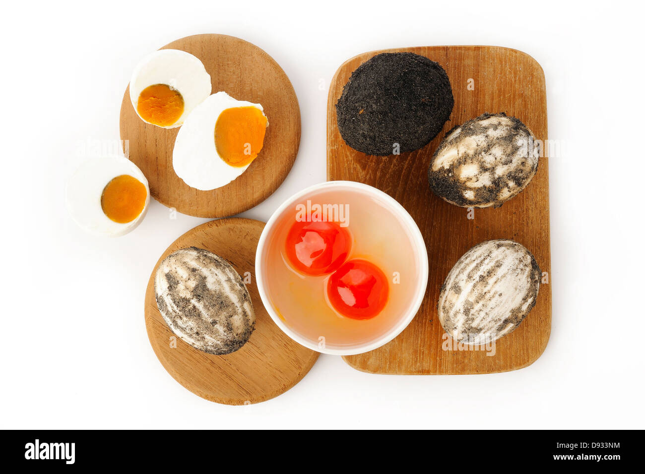 Salted duck egg on white background Stock Photo