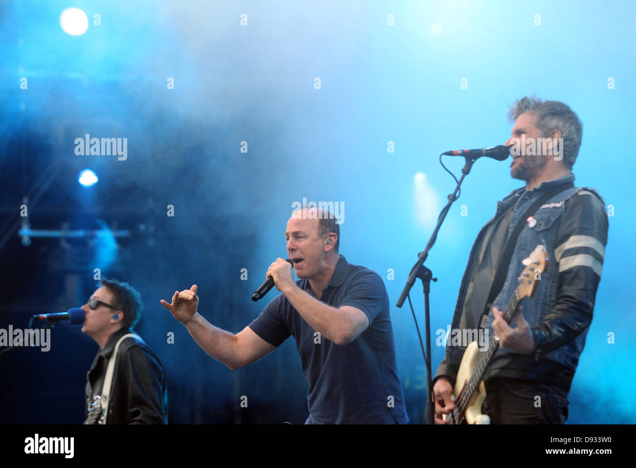 Nuerburg, Germany, 8 June 2013. The front man of the US punk band 'Bad Religion', Greg Graffin (C), performs on stage at the Rock am Ring music festival in Nuerburg, Germany, 9 June 2013. Credit:  dpa picture alliance/Alamy Live News Stock Photo