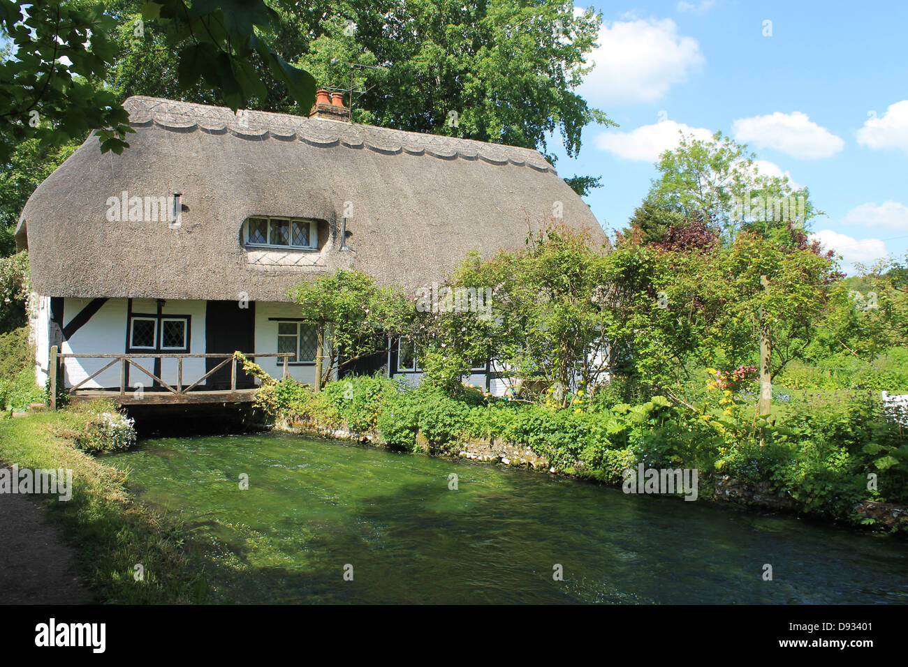 The Fulling Mill on the River Itchen near Alresford, Hampshire, UK Stock Photo