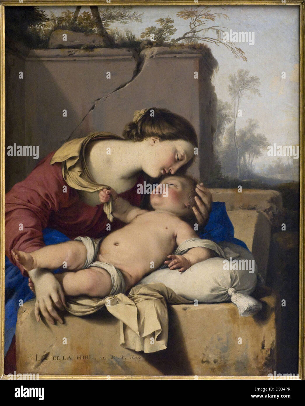 Laurent de La Hyre La Vierge à l'Enfant 1642 french school Louvre Museum - Paris Stock Photo