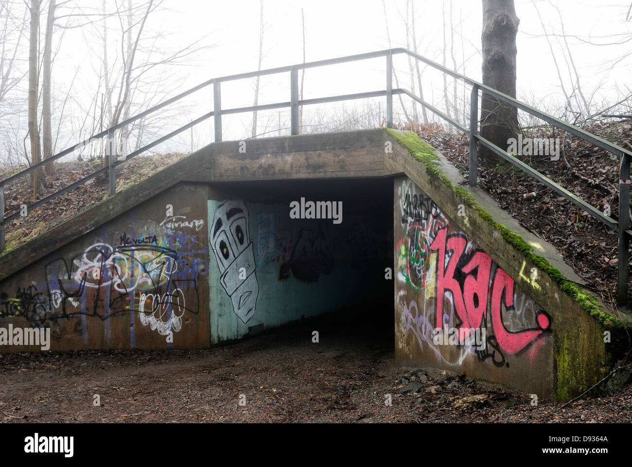 Graffiti on a tunnel. Stock Photo