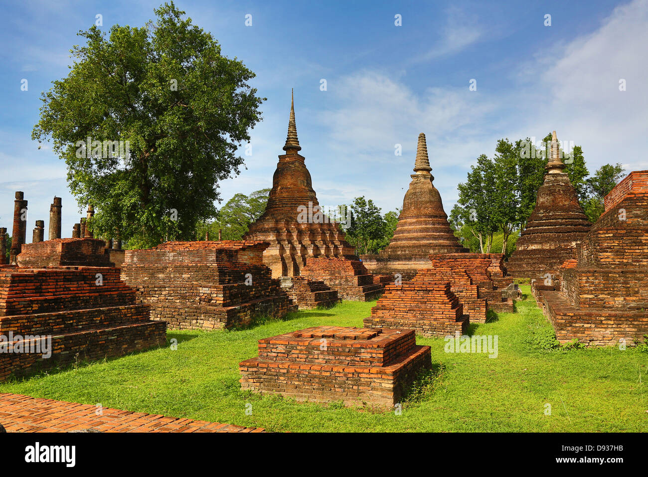 Wat Mahathat temple, Sukhotai Historical Park, Sukhotai, Thailand  Stock Photo
