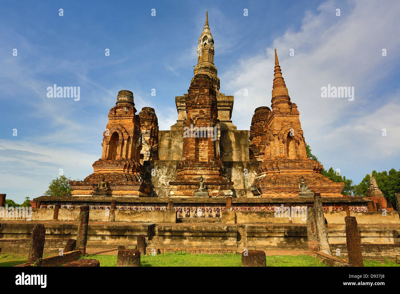 Wat Mahathat temple, Sukhotai Historical Park, Sukhotai, Thailand  Stock Photo