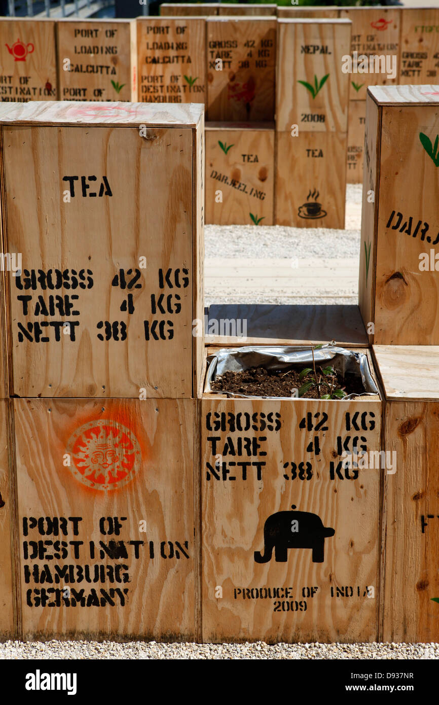 Indian tea chests at the International Garden Show 2013 (IGS) on