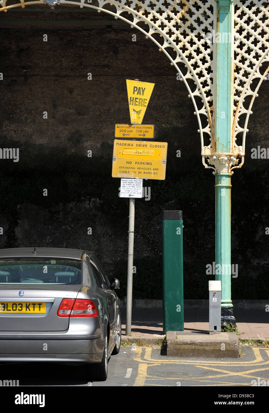 Brighton Sussex UK Parking along Madeira Drive Brighton on busy hot