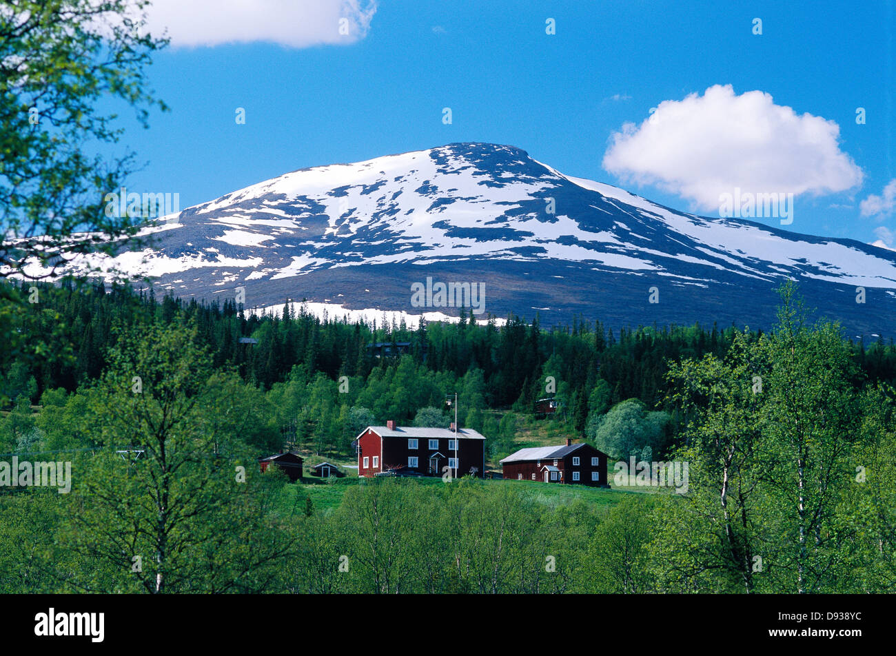 An estate in the Swedish mountains. Stock Photo