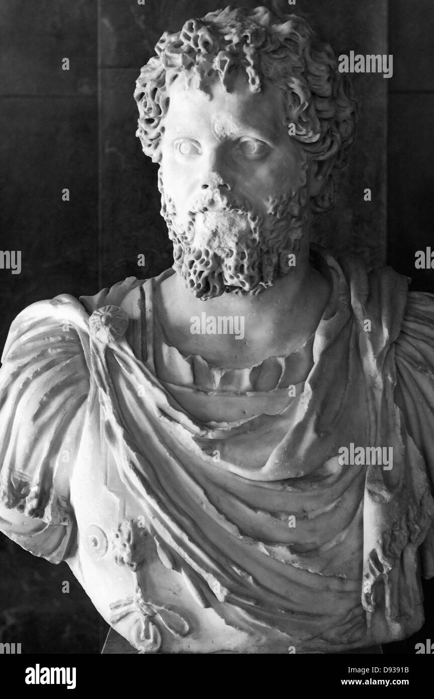 Marc Aurèle II century after JC Roman sculpture marble Stock Photo