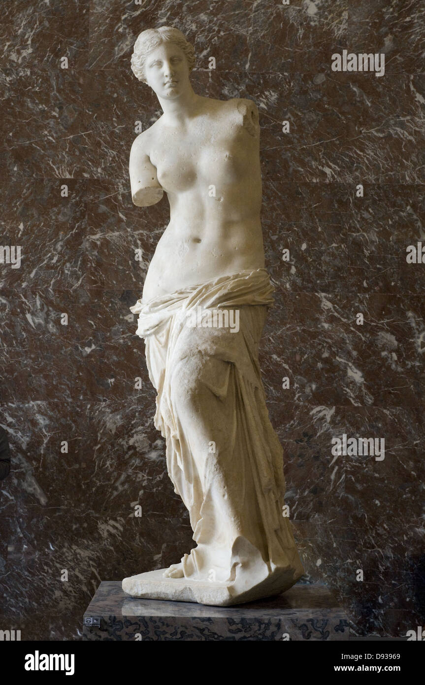 Vénus de Milo Marble of Paros end of II th Century Before JC Greek Antiquity Louvre Museum - Paris Stock Photo