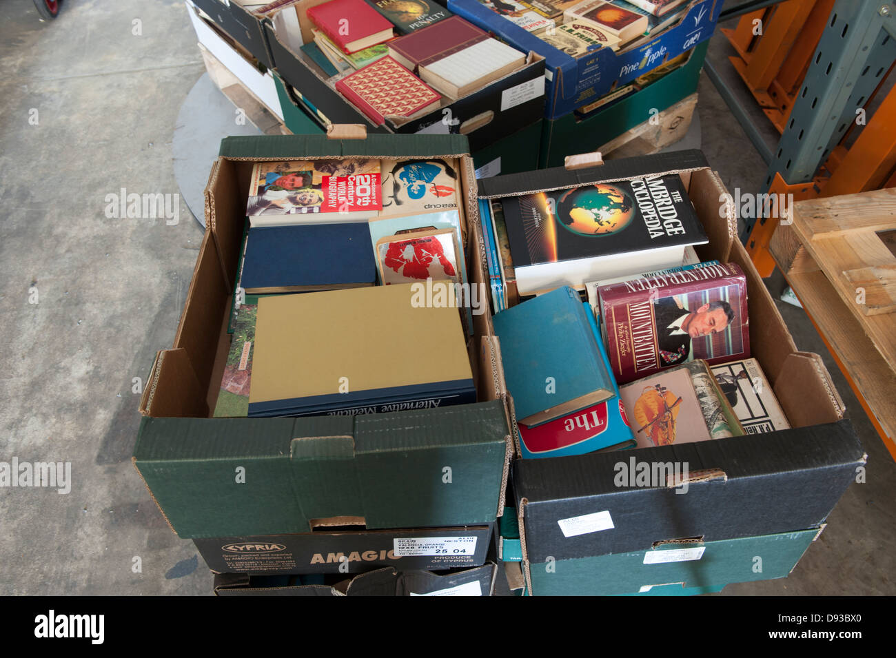 Books for recycling into cardboard obsolete Stock Photo