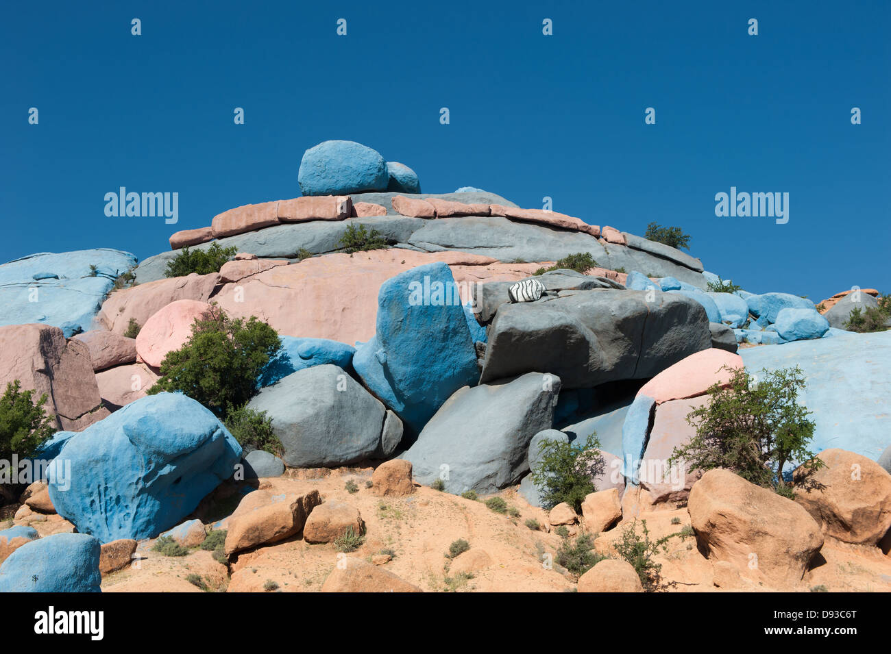 Painted Rocks, Tafraoute, Morocco Stock Photo