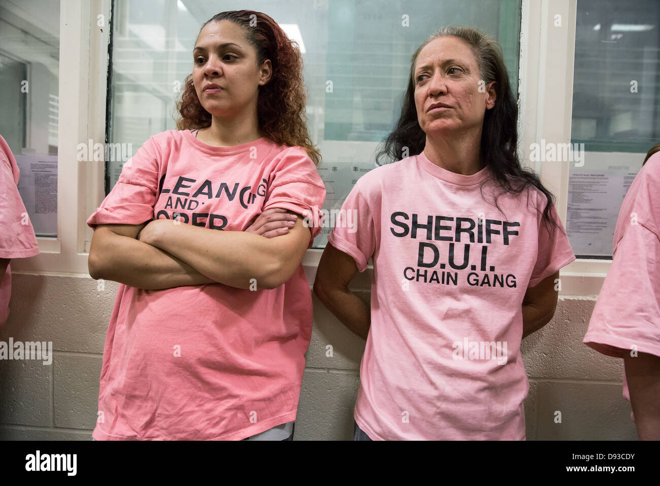 Two female inmates in Estrella Jail who are on the chain gang. Stock Photo