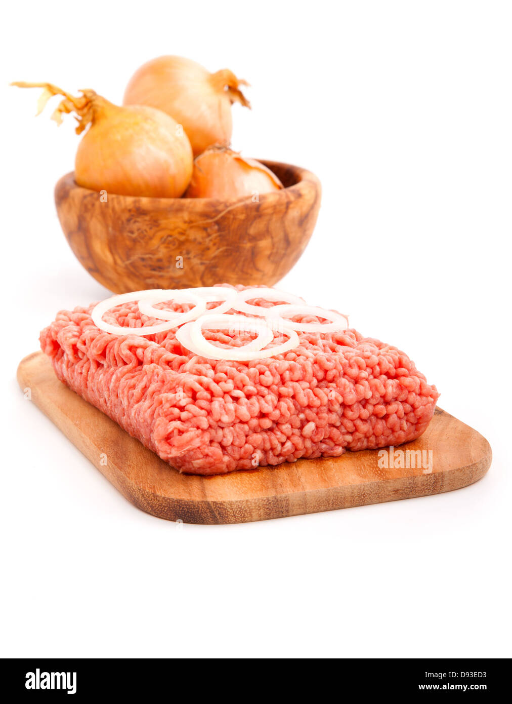 Minced meat isolated over white background Stock Photo