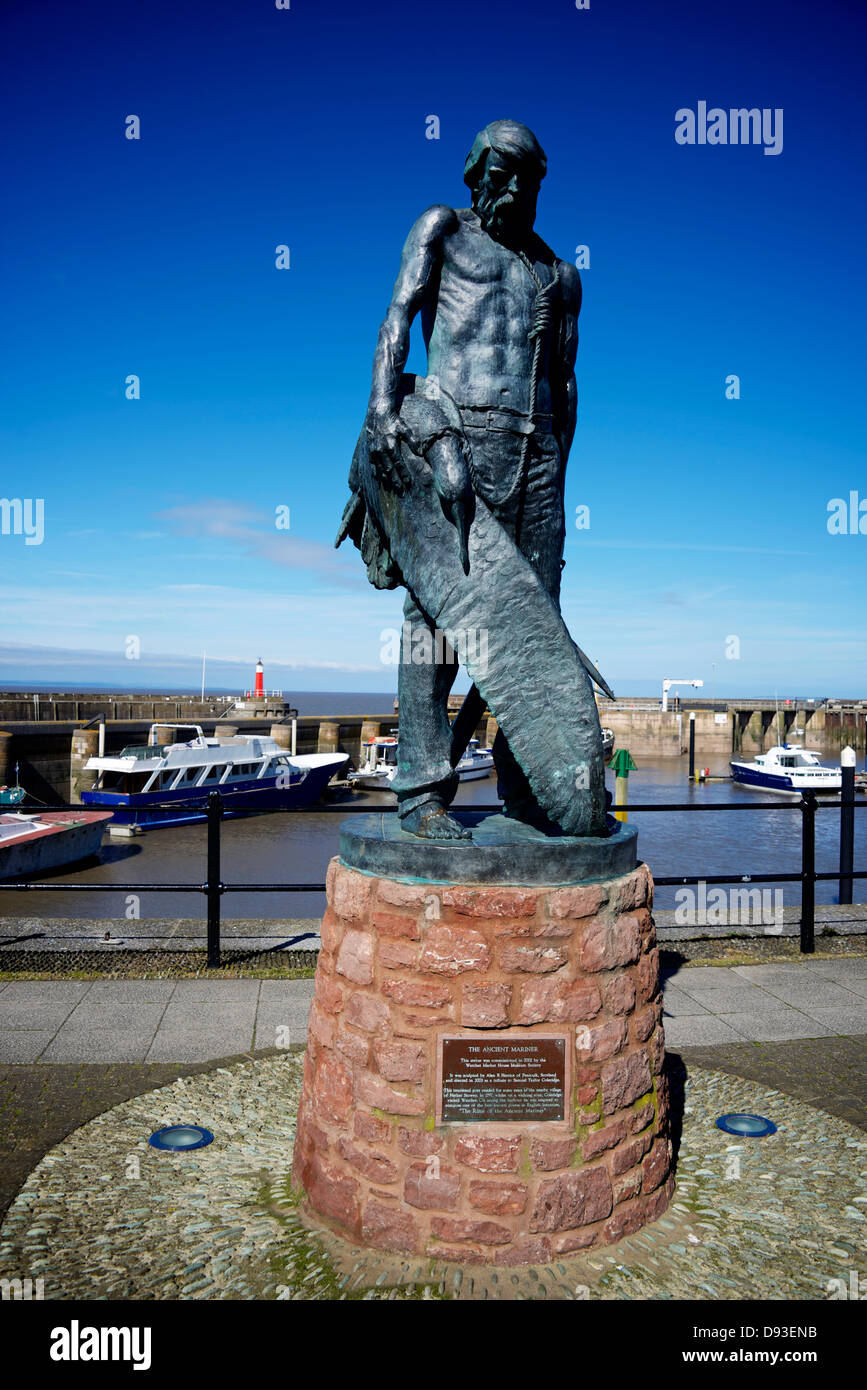 Watchet Somerset UK Harbour Light Coleridge Statue Stock Photo Alamy