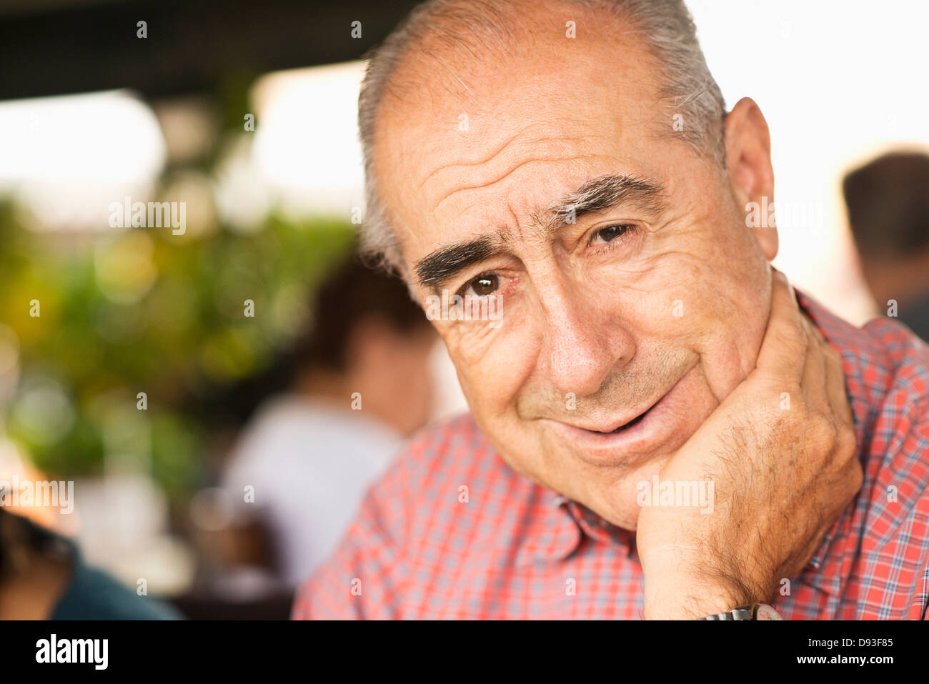 Hispanic man smiling Stock Photo