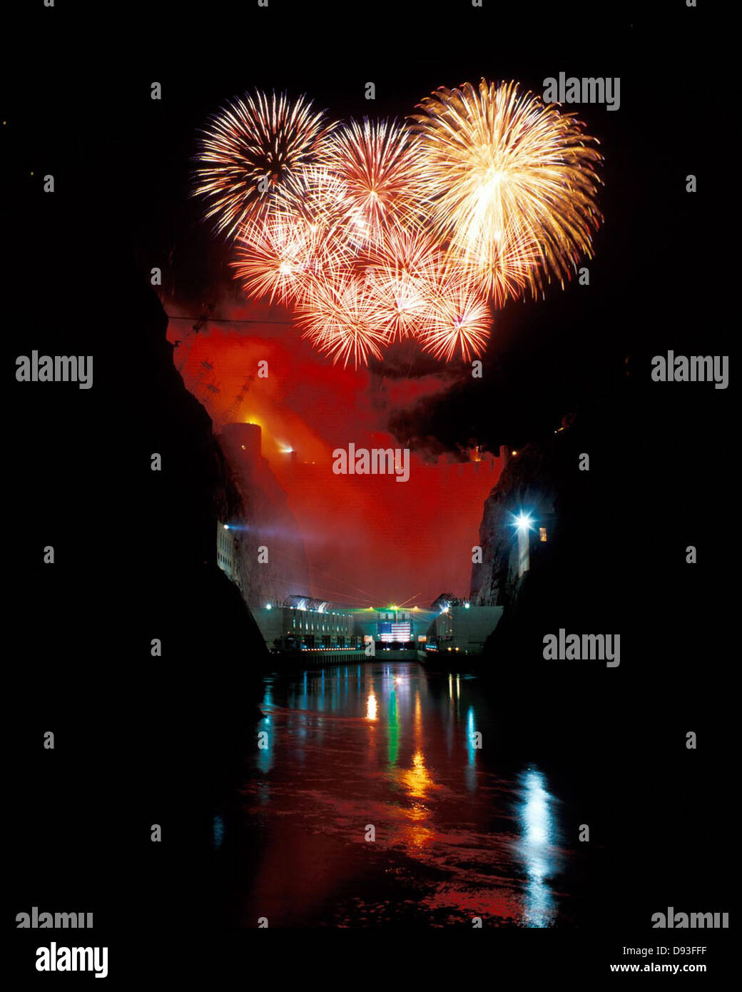 Hoover Dam Fireworks Stock Photo Alamy