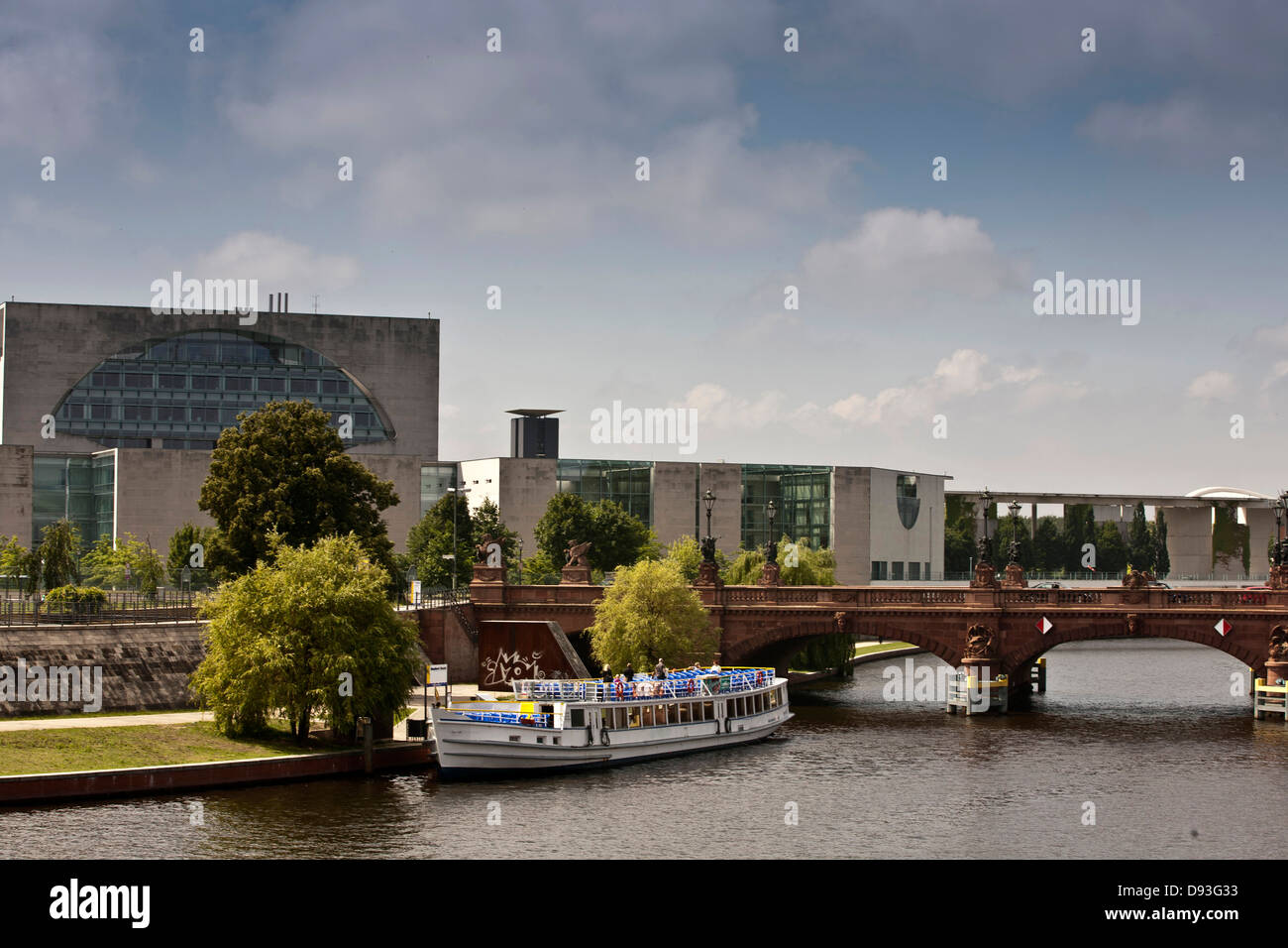 Ferry boat sailing on urban canal, Berlin, Germany Stock Photo - Alamy
