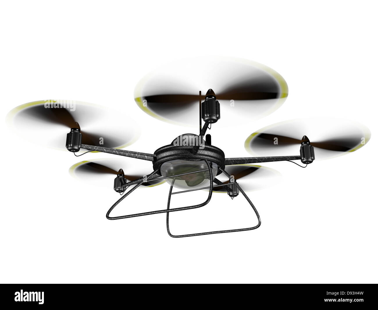 Isolated illustration of a hovering spy drone Stock Photo