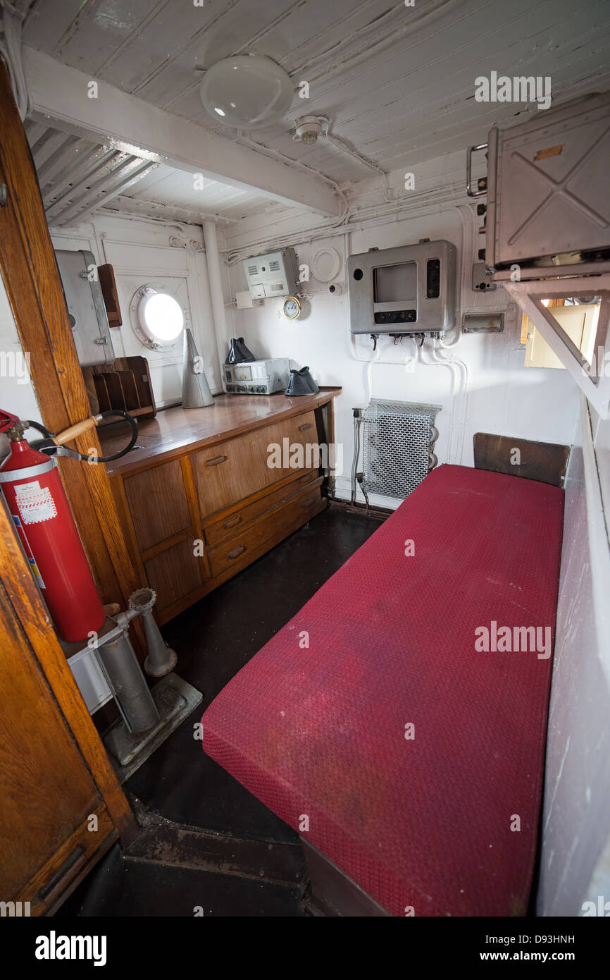 Cabin inside the SS Soldek ship, part of the Polish Maritime Museum in Gdansk, Poland. Stock Photo