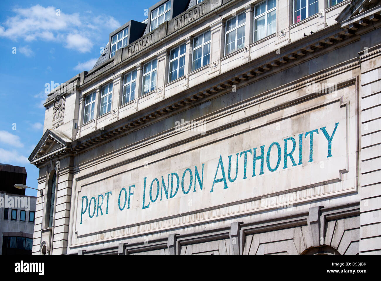 Port of London Authority sign, Charterhouse Street London England. Stock Photo