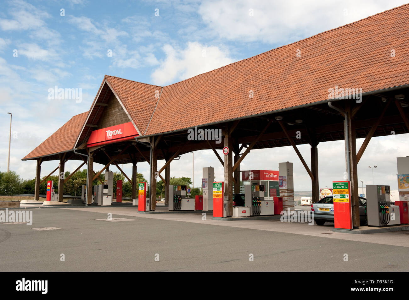 Total Petrol Gas Station Rest Area France Europe Stock Photo