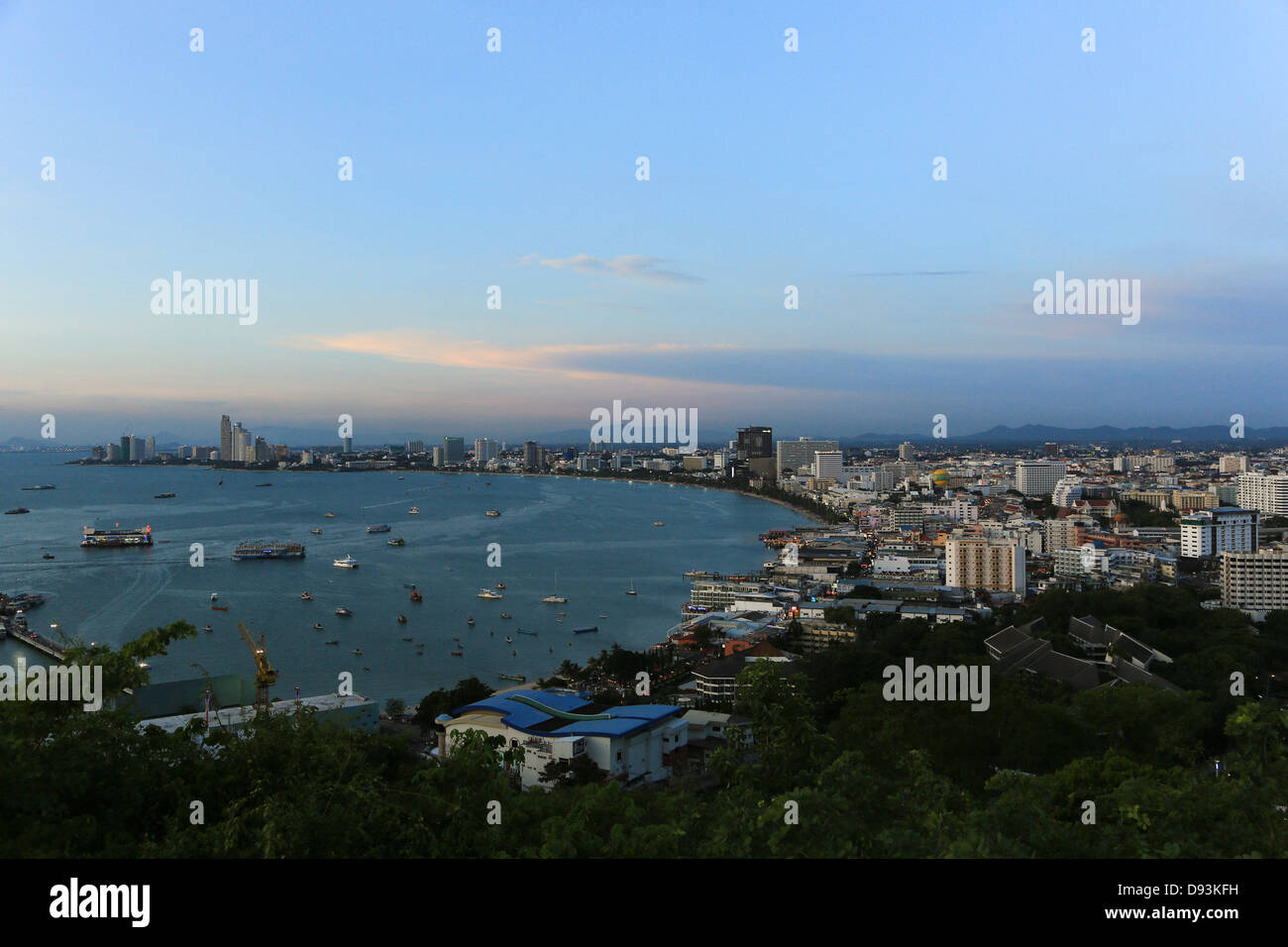 Pattaya bay and cityscape from above, Thailand Stock Photo