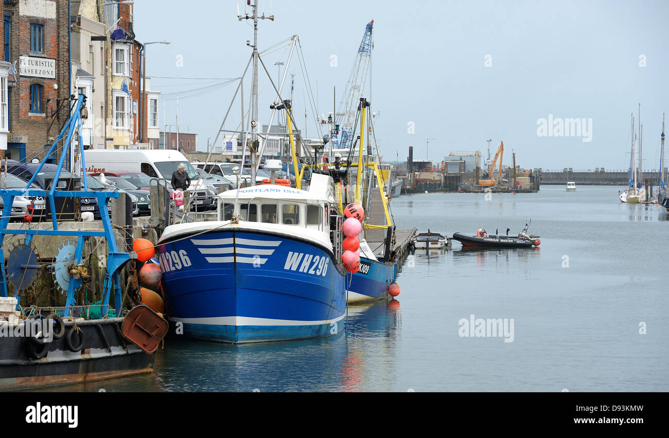 Fishing boats Weymouth Dorset England UK Stock Photo Alamy