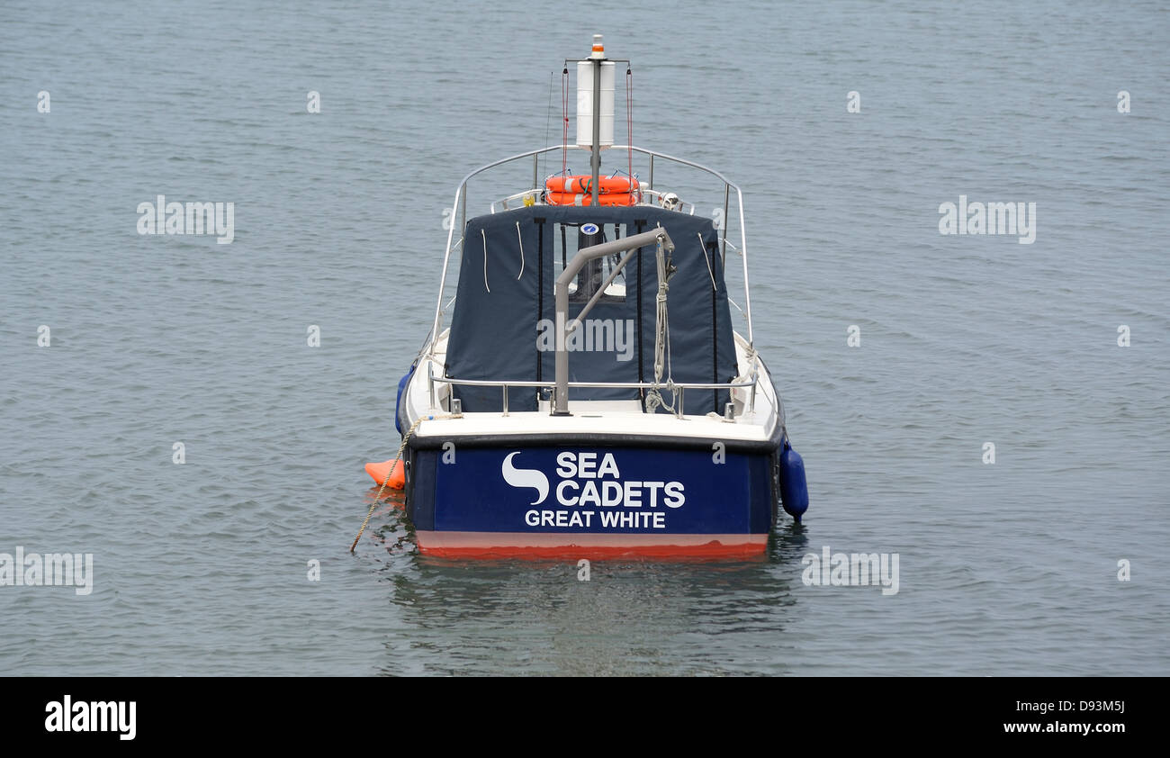 sea cadets boat named after great white shark Stock Photo