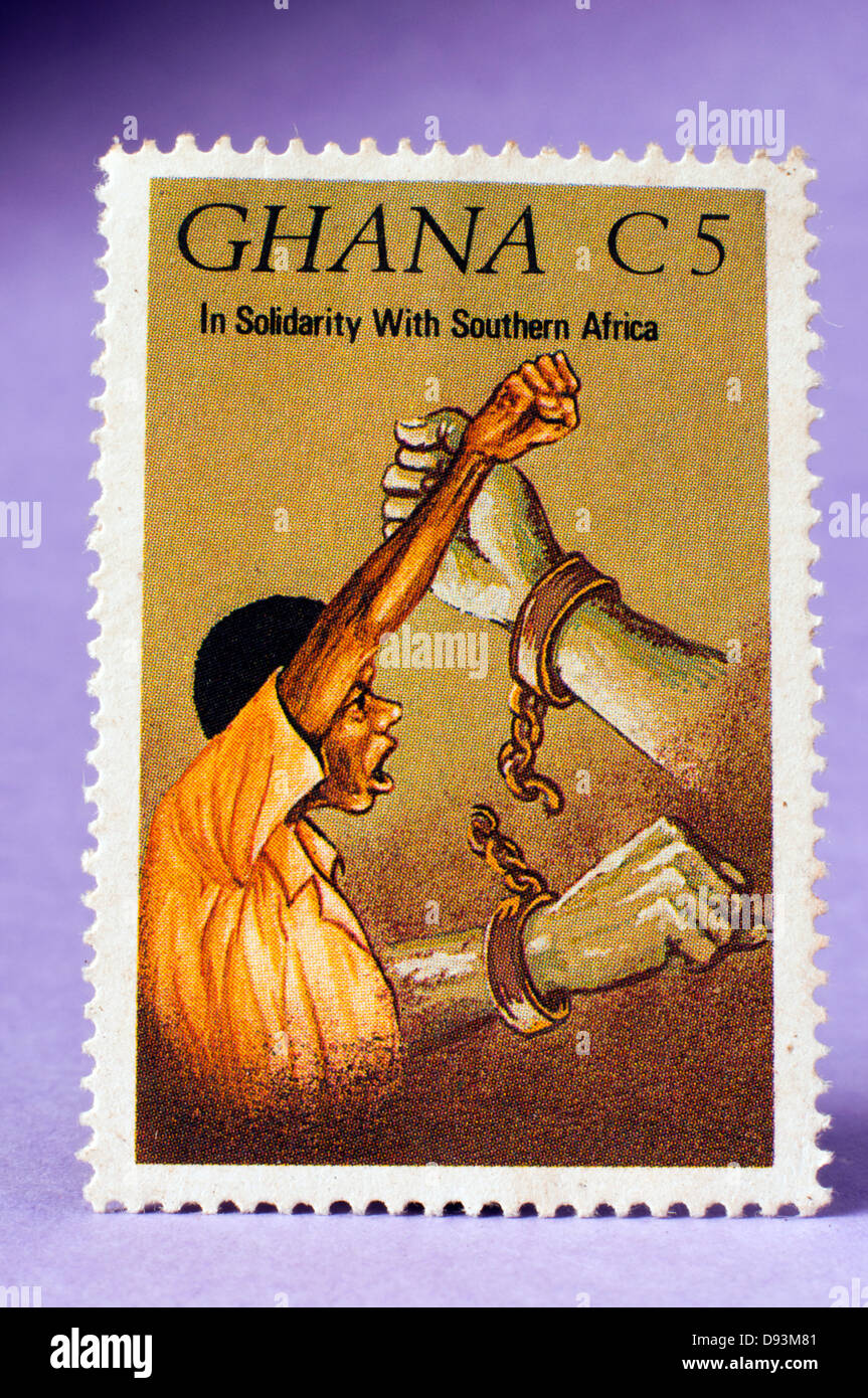 ghanian postage stamp in studio setting Stock Photo