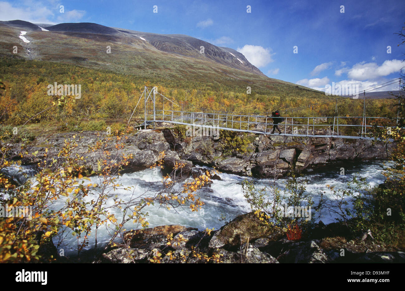 Person on suspension bridge hi-res stock photography and images - Alamy