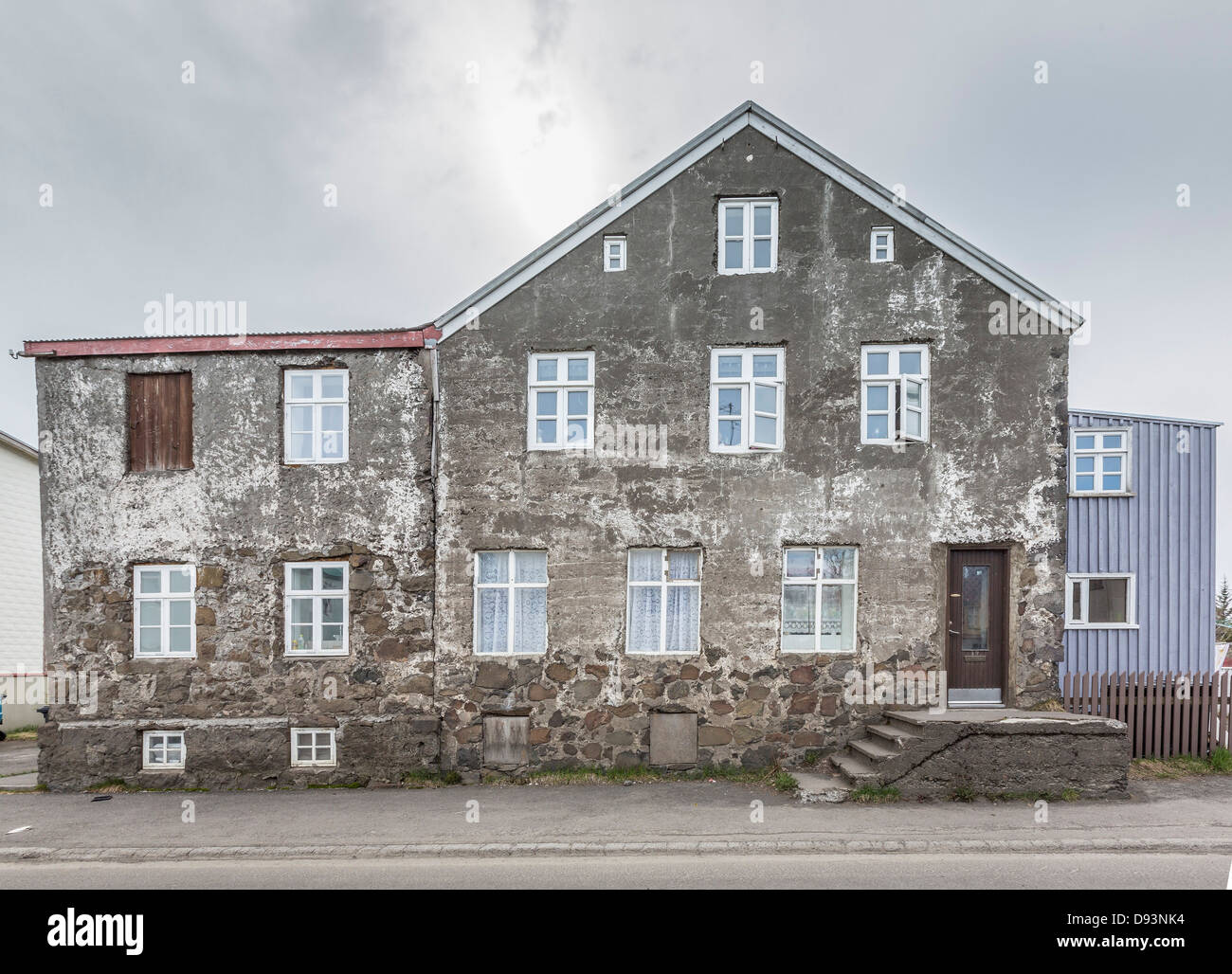 Old building in Akureyri, Northern Iceland. Stock Photo
